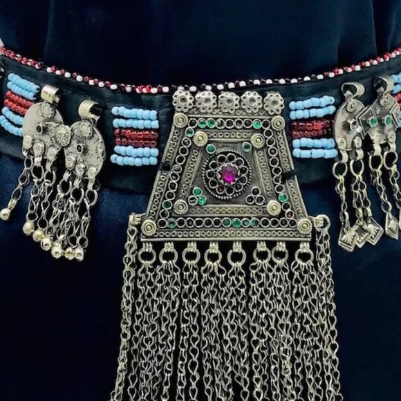 Vintage Kuchi Belt: Tribal Belly Dance Belt with Coins & Beads